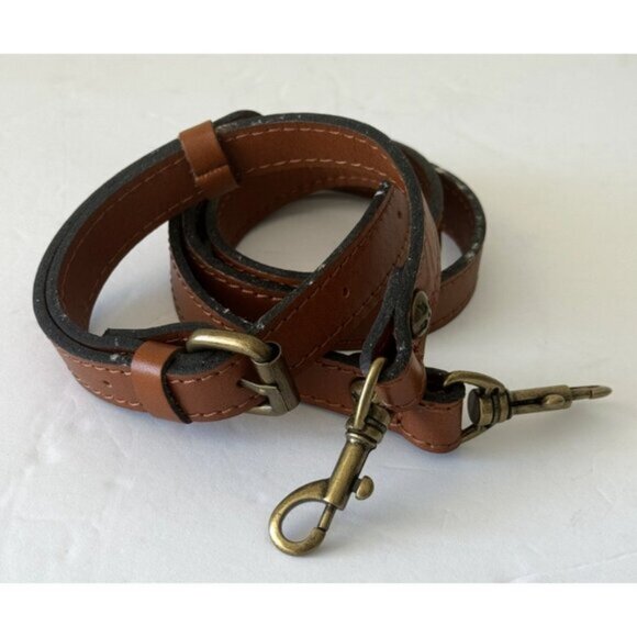 CLIP-ON PATRICIA NASH BROWN TAN LEATHER REPLACEMENT SHOULD XBODY STRAP NEW - Picture 4 of 12